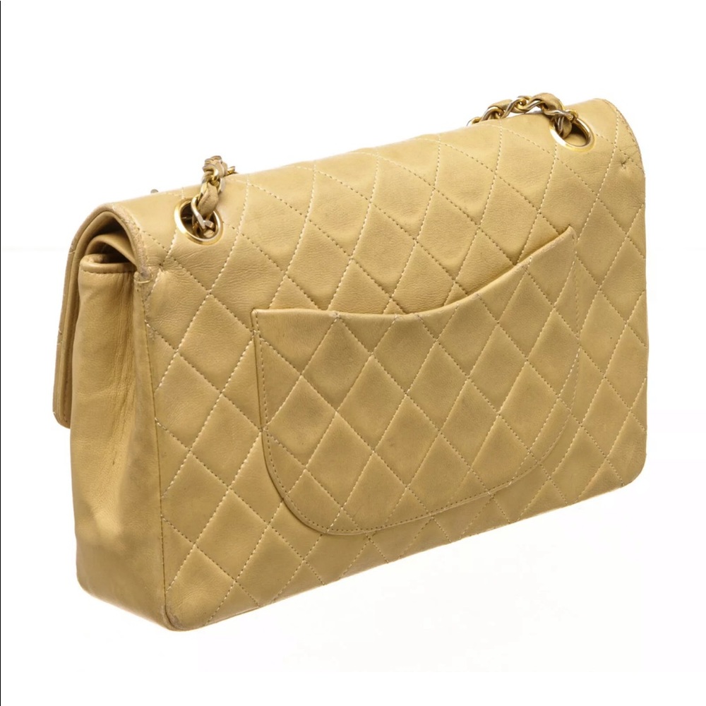 Chanel beige Leather vintage classic double flap - Picture 2 of 7